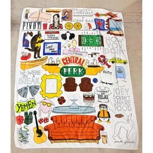 Friends TV Show Central Perk Fleece Throw Blanket White Multicolor 46x56
